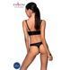 Комплект з екошкіри з люверсами та ремінцями Passion MALWIA BIKINI S/M, black, бра та трусики SO5763 фото 2
