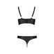 Комплект з екошкіри з люверсами та ремінцями Passion MALWIA BIKINI S/M, black, бра та трусики SO5763 фото 4