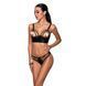 Комплект з екошкіри з люверсами та ремінцями Passion MALWIA BIKINI S/M, black, бра та трусики SO5763 фото 1