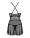 Эротический кружевной комплект с сеточкой Obsessive 838-BAB-1 babydoll & thong black L/XL, черный, п SO7182 фото 7