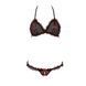 Комплект білизни Passion GIANA BIKINI S/M, black, напівпрозорі ліф і трусики з бантиками EL15102 фото 2