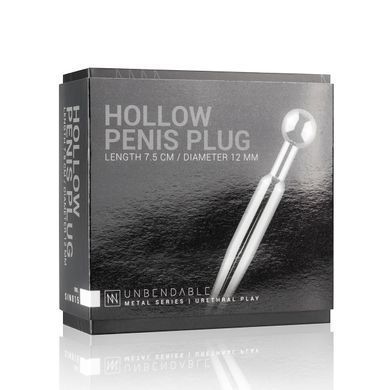 Полый уретральный стимулятор Sinner Gear Unbendable &mdash; Hollow Penis Plug, длина 7,5 см, диаметр 12 мм SO4582 фото