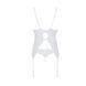 Корсет с пажами, трусики с ажурным декором и открытым шагом Passion URSULA CORSET L/XL, white SO5838 фото 4